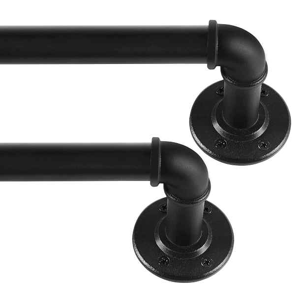 Zuofeng industriální záclonové tyče 67-122 cm, černé, 2 ks