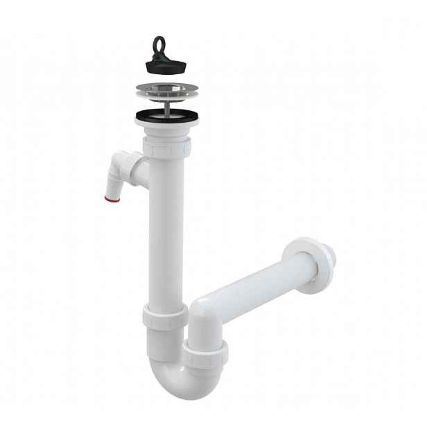 Alca - Dřezový sifon, průměr 70 mm, s přípojkou, plast A810-DN40