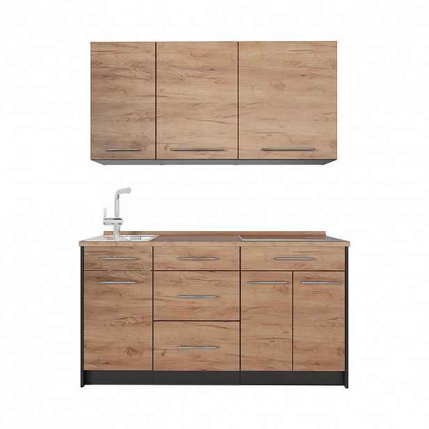 Vicco JEDNOTKOVÁ KUCHYNĚ Fame-Line, Zlatý mocný dub/Antracit, 150 cm, PD Dub