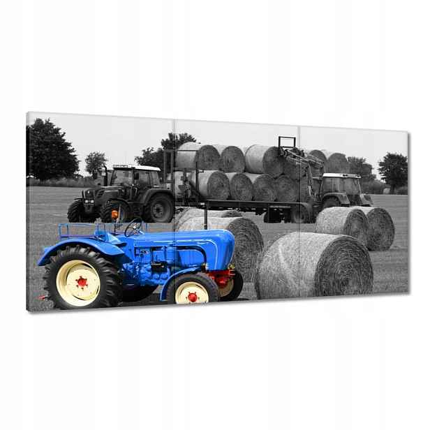 Obrazy 120x60 Žně Modrý traktor