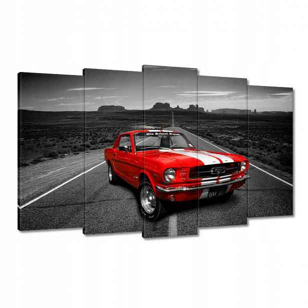 Obrazy 100x60 Červený Ford Mustang