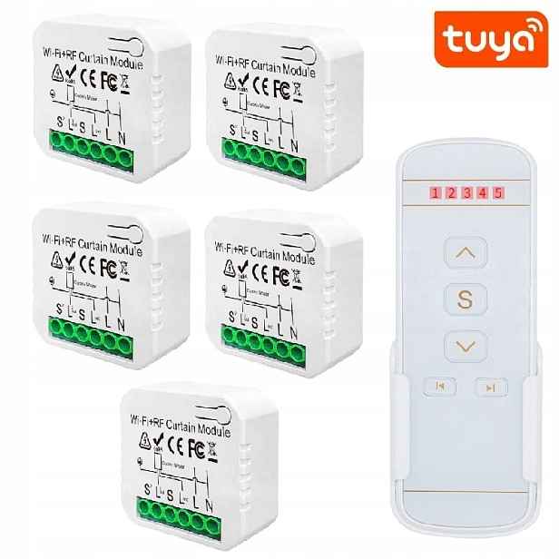 5x Ovladač Pro Záclonové Rolety Wifi Tuya Smart 5 Kanálový Pilot