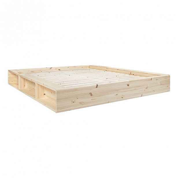 Dvoulůžková postel z masivního dřeva s úložným prostorem Karup Design Ziggy, 208 x 205 cm