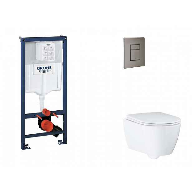 Grohe Rapid SL - Set předstěnové instalace, klozetu, sedátka SoftClose a tlačítka Skate Cosmopolitan, kartáčovaný Hard Graphite SANI11BB5123