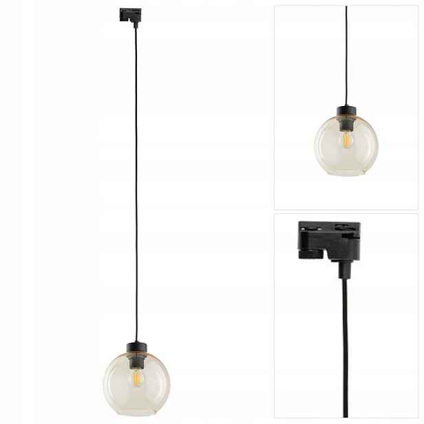 Jantarová kolejnicová lampa Tracer Cubus s regulací pro jídelnu Tk Lighting