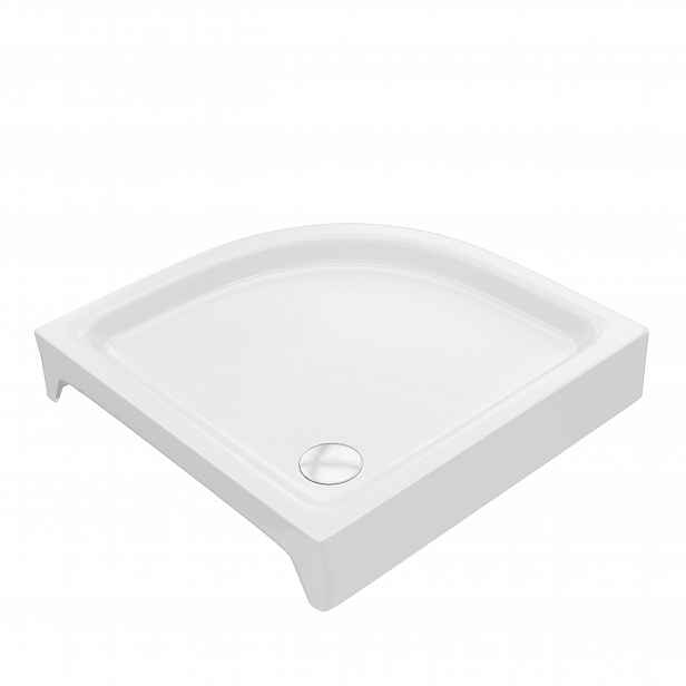 Půlkruhová Sprchová Vanička 80x80 CM Comfort Vysoká Bílá 14 CM Sifon