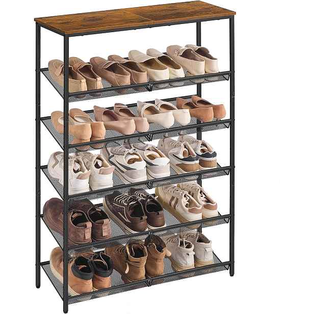 SONGMICS Botník Vasagle Melas 114 cm černý/hnědý