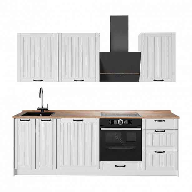 Vicco KUCHYŇSKÝ KOUT Fame-Line, Bílý venkovský dům/Bílá, 230 cm, PD Dub