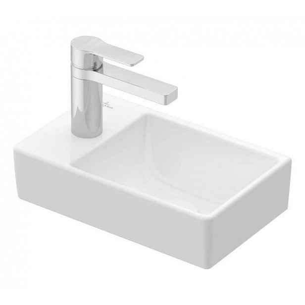 Villeroy & Boch Avento - Umývátko 36x22 cm, bez přepadu, 1 otvor pro baterii vlevo, CeramicPlus, alpská bílá 43003RR1