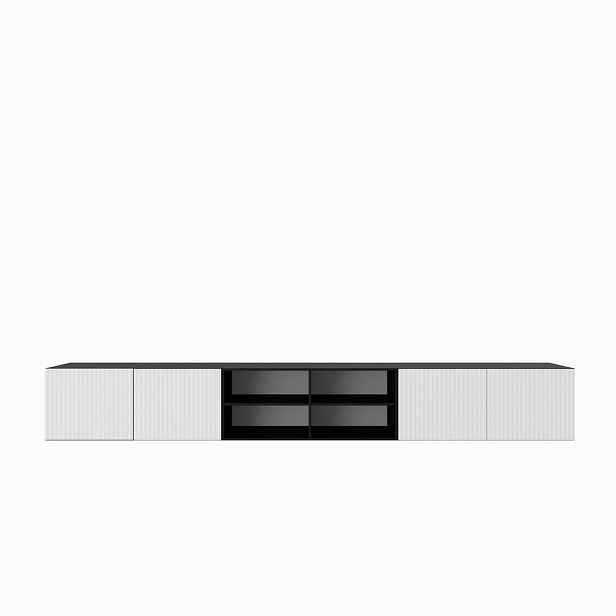 MASSENO ZÁVĚSNÝ TV STOLEK VAREN, 300/41/40 cm, antracitový /, bílý