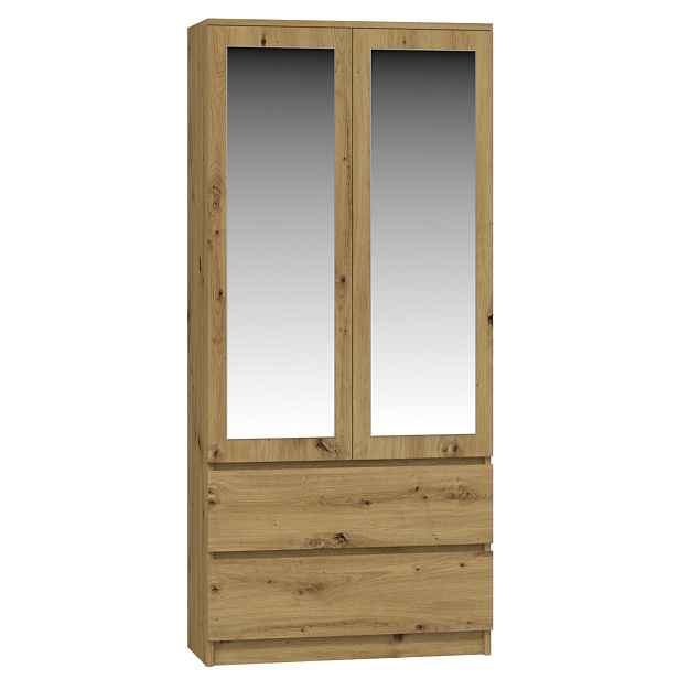 TP Living Šatní skříň se zrcadlem Soko dub artisan