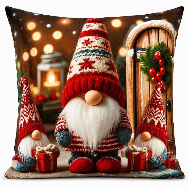 Vánoční povlak na polštář XMAS GNOMES 40x40 cm