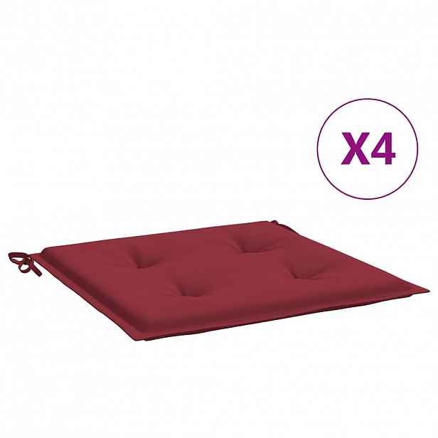 vidaXL Podušky na zahradní židli 4 ks vínové 50x50x3 cm látka oxford
