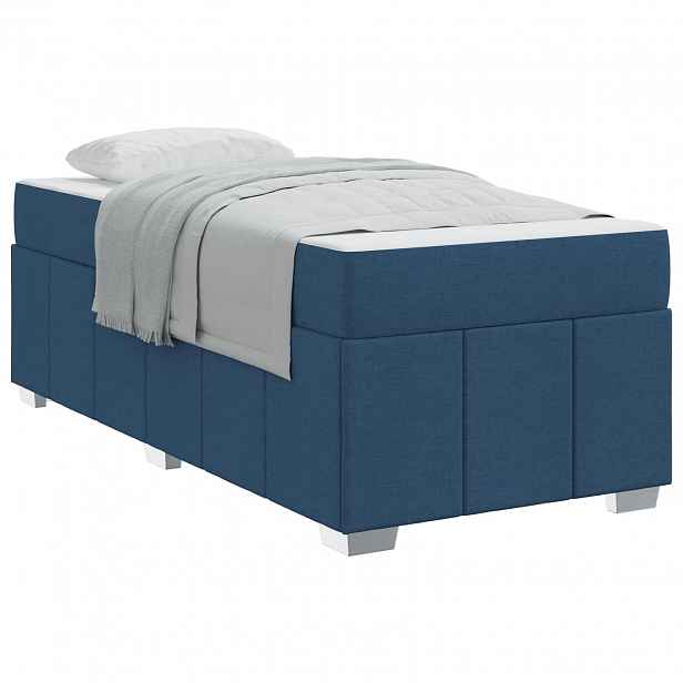 vidaXL Rám postele s matrací Modrá 100 x 200 cm textil