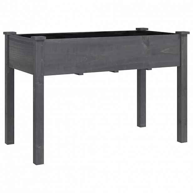 vidaXL Truhlík s vložkou šedý 118 x 59 x 76 cm masivní jedlové dřevo