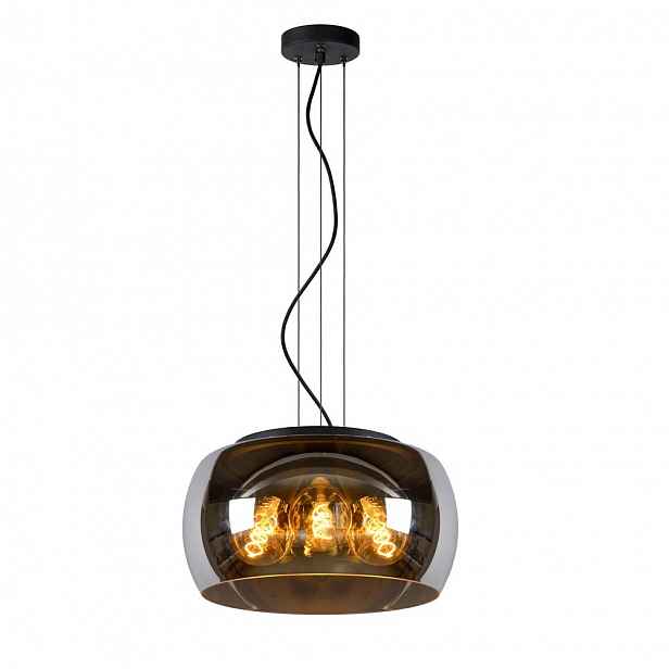 Černá závěsná lampa Olivia s teplým leskem nad stůl 40/65/Lucide