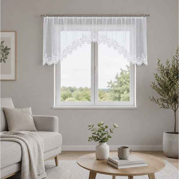 Dekorační oblouková krátká záclona na žabky ZANETA 300x80 cm MyBestHome