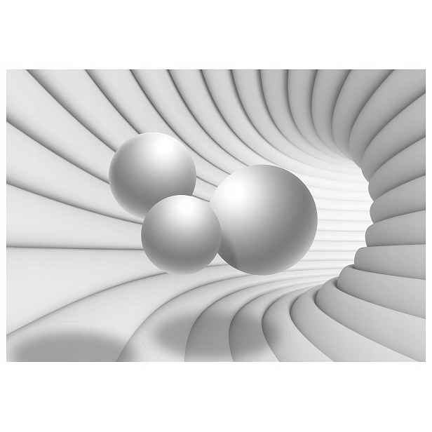 Fototapeta Bílé sféry tunel abstrakce minimalismus hloubka 208x146 lepidlo