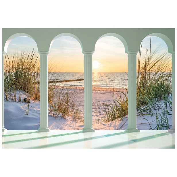 Fototapeta Sloupy Západ Slunce Moře Pláž Relaxace Sny 150x105 lepidlo