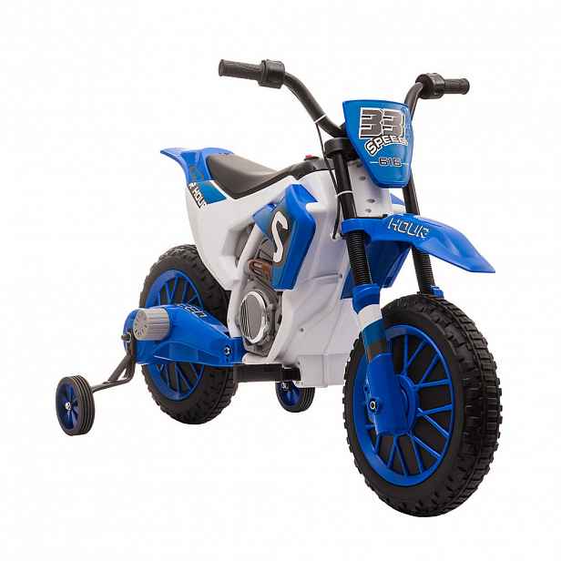 HOMCOM ELEKTRICKÁ MOTOCYKL Dětská motorka Dětské vozidlo Elektrické vozidlo Modrá+Bílá