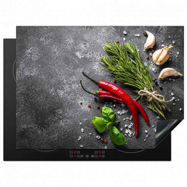 MuchoWow KRYT NA INDUKČNÍ DESKU Pepř - Bylinky - Koření - Beton 71x52 cm
