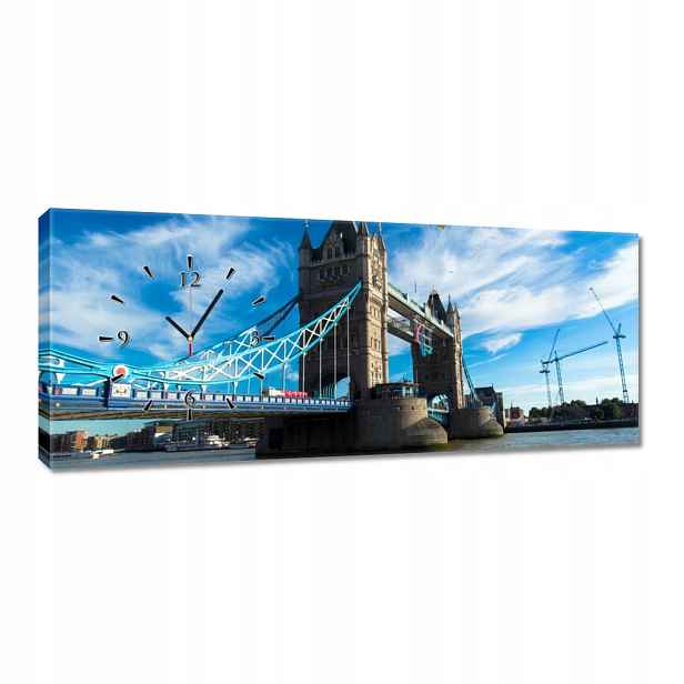 Nástěnné hodiny 100x40 Tower Bridge s nebem