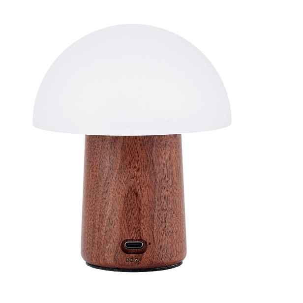 Bílá/v tmavě přírodní barvě LED stolní lampa (výška 12,5 cm) Alice Mushroom – Gingko