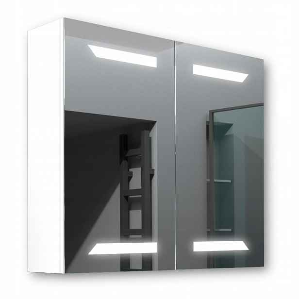 Dřevěná skříňka 80x70 Led zrcadlo Loki Bílá