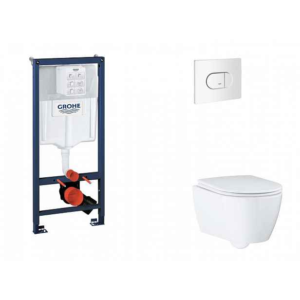 Grohe Rapid SL - Set předstěnové instalace, klozetu, sedátka SoftClose a tlačítka Arena Cosmopolitan, alpská bílá SANI11BB3132