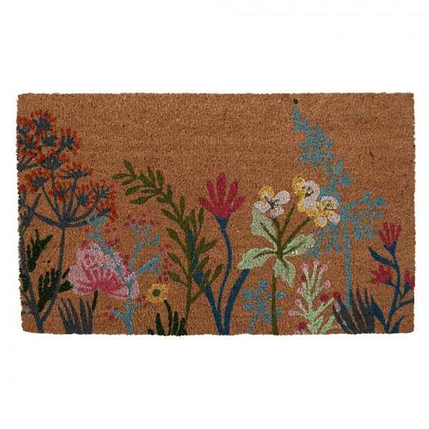 Kokosová rohožka s lučními květy Coconut Flowers - 75*45*1 cm Clayre & Eef