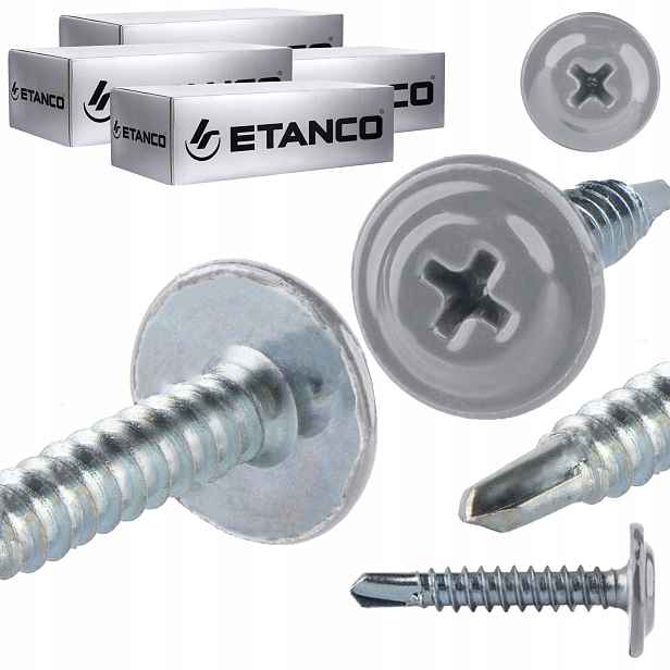 Samovrtné podložky 4,2 x 25 mm Ral 9006 1000 ks Etanco Gm-b