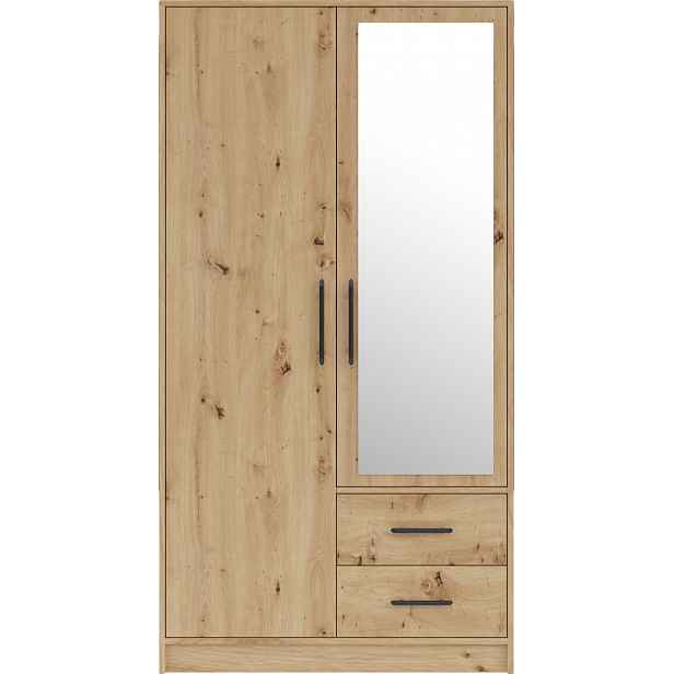 Šatní skříň Smart SR3 Varianta: Se zrcadlem, Barva korpusu + barva dveří: Dub artisan
