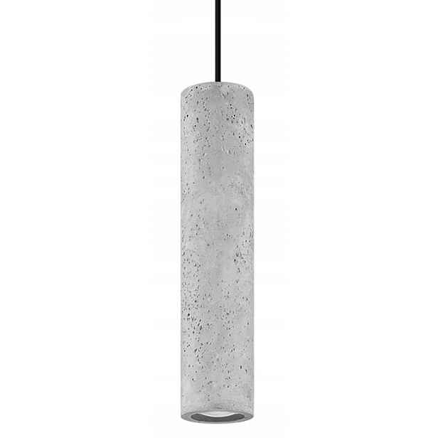 Sollux Betonová závěsná lampa šedá tuba 30 cm nad stůl, barový ostrov