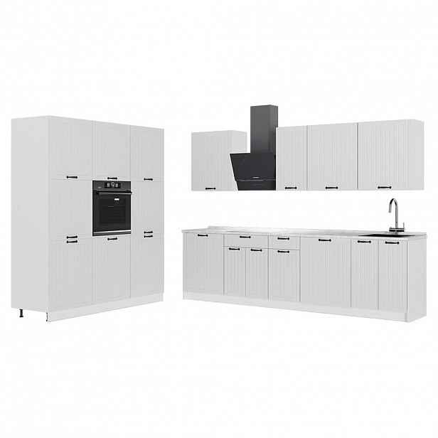 Vicco KUCHYŇSKÝ KOUT Fame-Line, Bílý venkovský dům/Bílá, 460 cm, PD Mramor