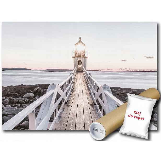Vinylová fototapeta s motivem mola, majáku a moře 152x104