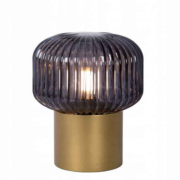 Zlatá stolní lampa Jany vintage s teplým leskem do pracovny 01/02/Lucide