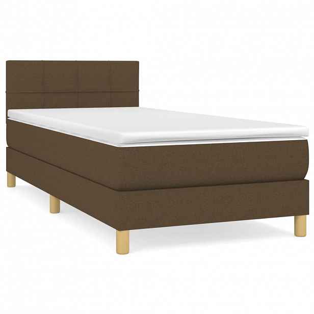 vidaXL Box spring postel s matrací tmavě hnědá 80x200 cm textil