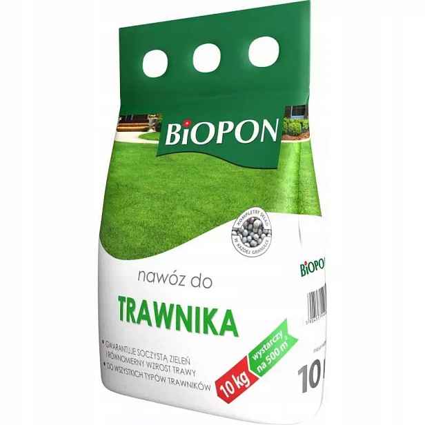 Biopon 10kg Granulované hnojivo pro Trávy Trávník Zelená Zwarta Krásná Darń