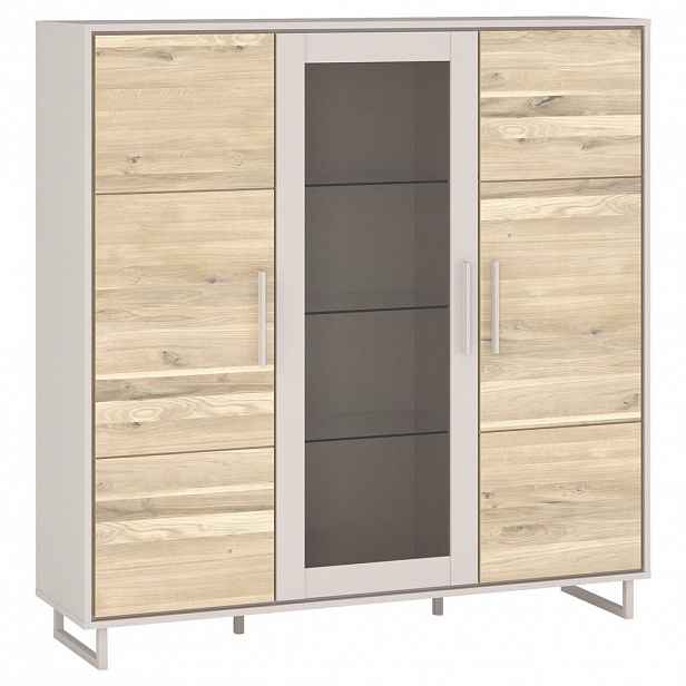 Livetastic VYSOKÁ KOMODA, dub, kašmírová, dub bianco, 146/147/40 cm