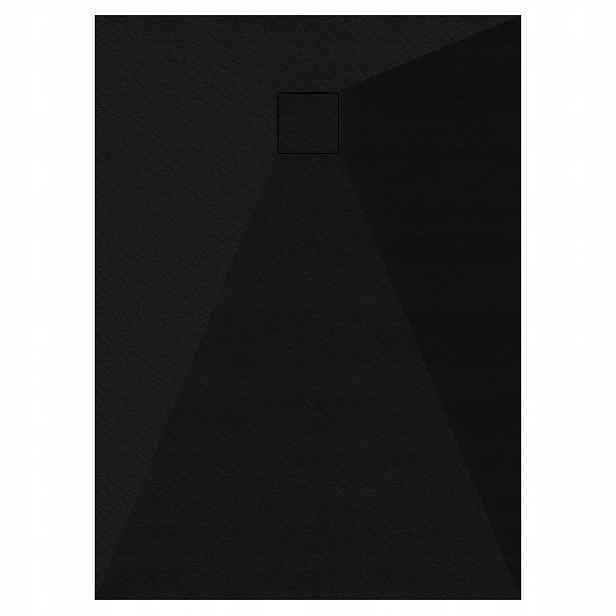 Sprchová Vanička Obdélníková 110x70 Kamenný Vzor 2,6 CM Černý Sifon