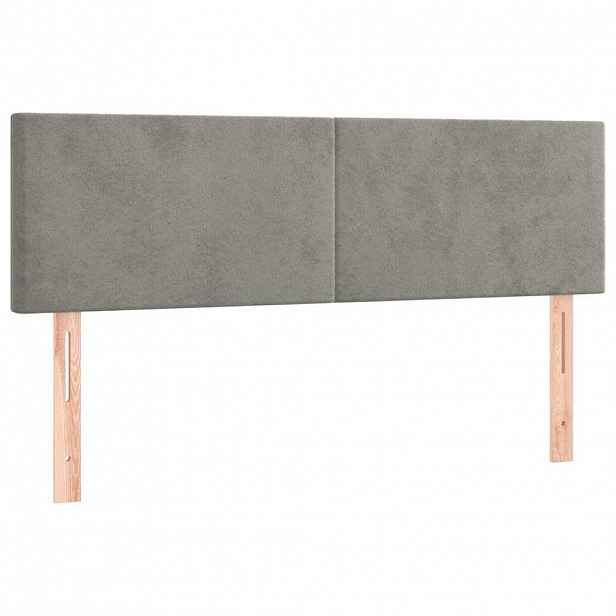 vidaXL Čela postele světle šedá 144x5x78/88 cm samet