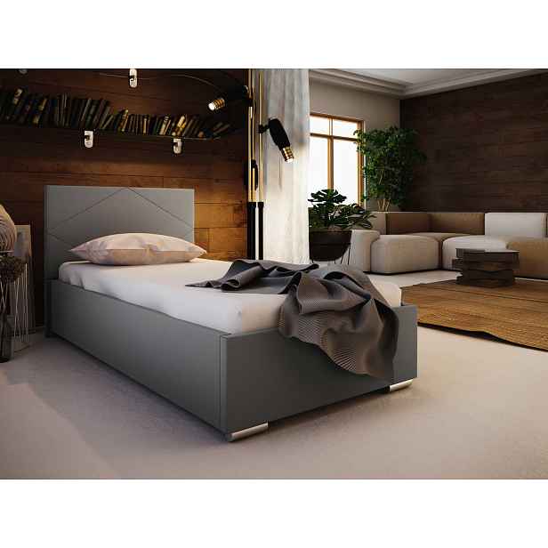 Čalouněná postel SOFIE 90x200 cm, béžová látka