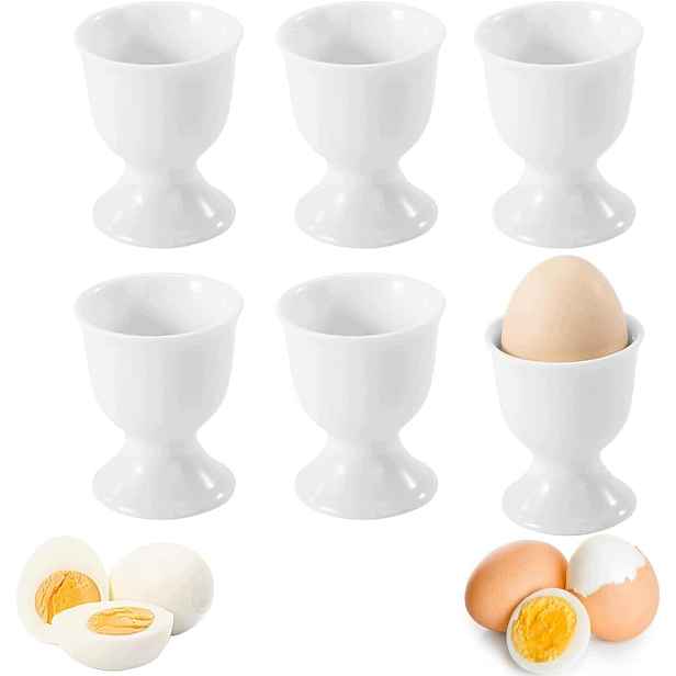 Skleničky Na Vejce Keramické 6 Kusů Bílé Stabilní Porcelánové