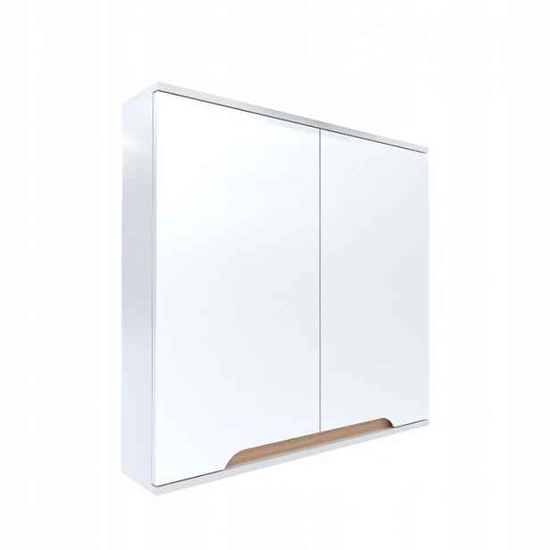 Skříňka se zrcadlem bílá 60x16x75 bílá/dub Omeble