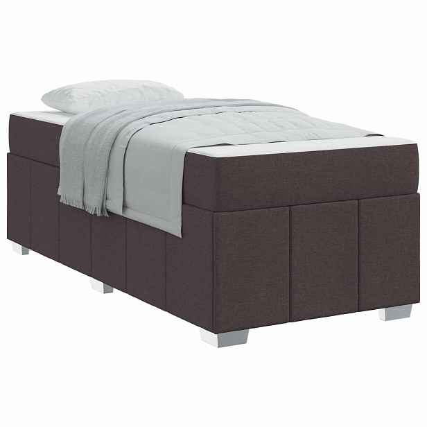 vidaXL Rám postele s matrací Tmavě hnědá 120 x 190 cm textil