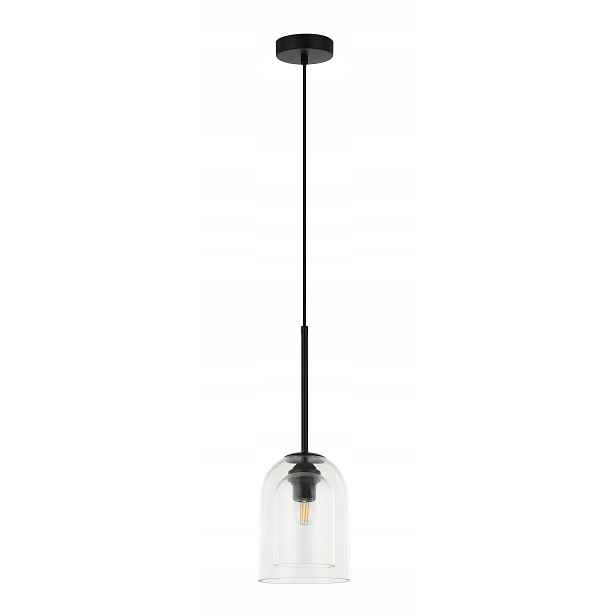 Závěsná lampa art deco černá skleněná 1xE27 8W Elaris Light Prestige