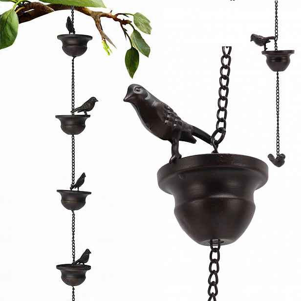Žlabový Řetěz Trubka Birds Cup 240 CM Venkovní Dekorace