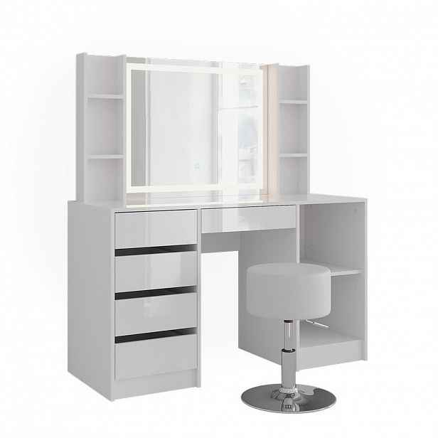 Vicco TOALETNÍ STOLEK Sherry Bílá/bílý vysoký lesk 128.2 cm 5 dílů