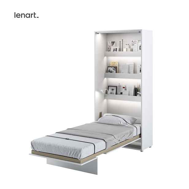 Dig-net nábytek Sklápěcí postel Lenart BED CONCEPT BC-03 bílá | 90 x 200 cm