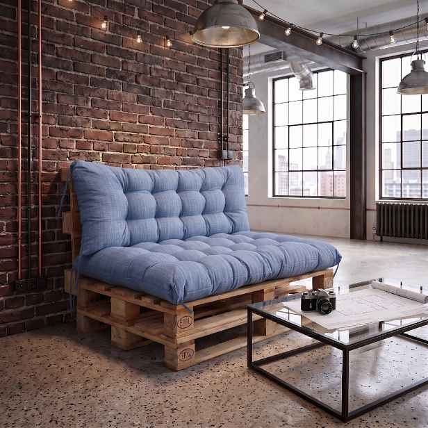 Interiérový polstr na palety LOFT 06 – světle modrá pro paletové sezení do obývacího pokoje Mybesthome